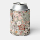 Rustic Sage Green Taupe Floral Boho Custom Wedding Blikjeskoeler (Blikje Achterkant)