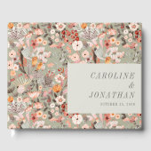 Rustic Sage Green Taupe Floral Boho Custom Wedding Gastenboek (Voorkant)