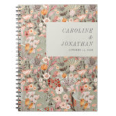 Rustic Sage Green Taupe Floral Boho Custom Wedding Notitieboek (Voorkant)