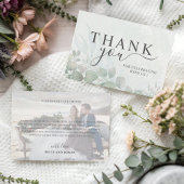 Rustic Sage Green Thank You Eucalyptus Wedding  Bedankkaart