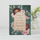 Rustic Sage Green Waterverf Floral Boho Wedding I Kaart (Staand voorkant)