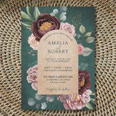 Rustic Sage Green Waterverf Floral Boho Wedding I Kaart