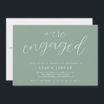 Rustic Sage Green We zijn een Engaged Party Kaart<br><div class="desc">Rustieke Sage Green We zijn verloofd Verlovingsfeest uitnodiging</div>