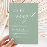 Rustic Sage Green We zijn een Engaged Party Kaart<br><div class="desc">Rustic Sage Green We re Engaged Engagement Party Invitations Add custom text to the back to provide any additional information needed for your guests.</div>