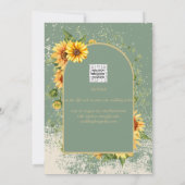 Rustic Sage Green Yellow Sunflower Wedding Allin1 Kaart (Achterkant)