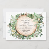 Rustic Sage Greenery Botanical Forest Wedding Kaart (Voorkant)