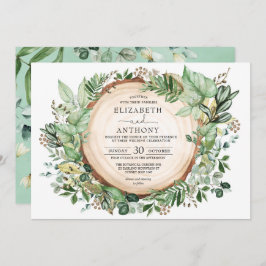 Rustic Sage Greenery Botanical Forest Wedding Kaart