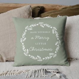 Rustic Sage Merry Little Christmas Kussen