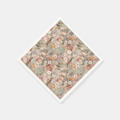 Rustic Sage Taupe Floral Boho botanisch patroon Servet (Hoek)