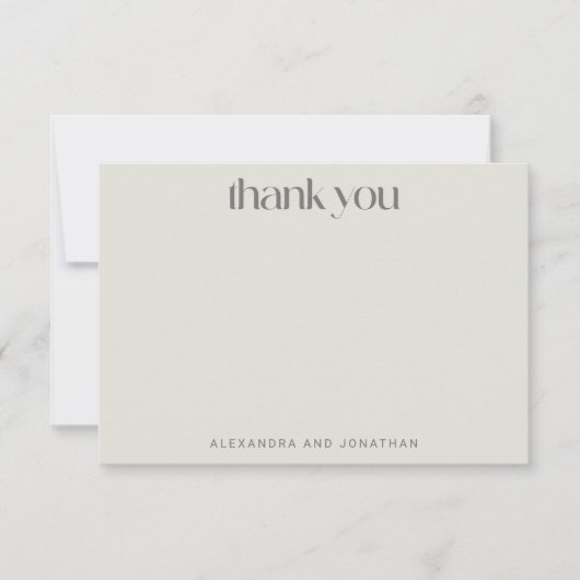 Rustic Sage Taupe Floral Boho Custom Wedding Bedankkaart (Voorkant)