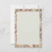 Rustic Sage Taupe Floral Boho Photo Wedding Bedankkaart (Achterkant)