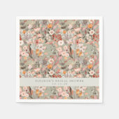 Rustic Sage Taupe Floral Boho Vrijgezellenfeest Aa Servet (Voorkant)