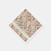 Rustic Sage Taupe Floral Boho Vrijgezellenfeest Aa Servet (Hoek)