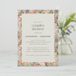 Rustic Sage Wildflower Botanical Couples Shower Kaart