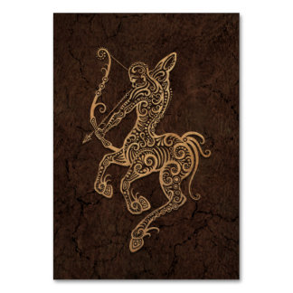 Rustic Sagittarius Zodiac-teken op steeneffect Kaart