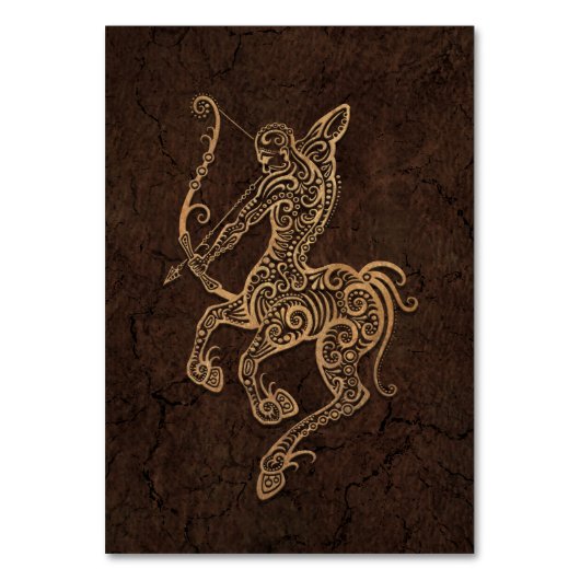 Rustic Sagittarius Zodiac-teken op steeneffect Kaart (Voorkant)
