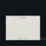 Rustic Salie Botanische Koppel Shower Aangepaste N Bedankkaart<br><div class="desc">Deze persoonlijke bedankkaart heeft een weelderige botanische rand van wilde bloemen in gedempte salie, taupe, blush en stoffig roze die een schone, crèmekleurige middenpagina omlijst met "dank je wel" in elegante typografie en de namen van het paar eronder. De bloemstijl geeft een warme, cottagecore sfeer die perfect is om na...</div>