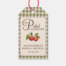 Rustic Salie Groene Gingham Appel Bruiloftsborrel