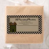 Rustic Saltbox House Custom Business Shipping Etiket (Insitu)