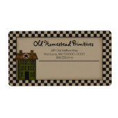 Rustic Saltbox House Custom Business Shipping Etiket (Voorkant)