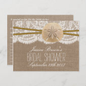 Rustic Sand Dollar Beach Vrijgezellenfeest Recept  Uitnodiging Briefkaart (Voorkant / Achterkant)