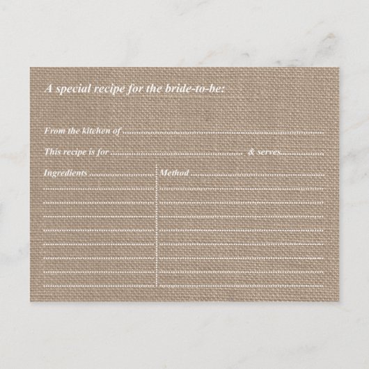 Rustic Sand Dollar Beach Vrijgezellenfeest Recept  Uitnodiging Briefkaart (Achterkant)