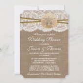 Rustic Sand Dollar Beach Wedding Shower Kaart (Voorkant)