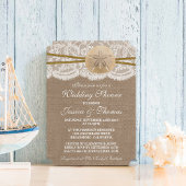 Rustic Sand Dollar Beach Wedding Shower Kaart