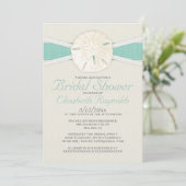 Rustic Sand Dollar Bridal Shower Invitations Kaart (Staand voorkant)