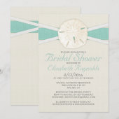 Rustic Sand Dollar Bridal Shower Invitations Kaart (Voorkant / Achterkant)