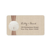 Rustic Sand Dollar Burlap Return Address Labels (Voorkant)