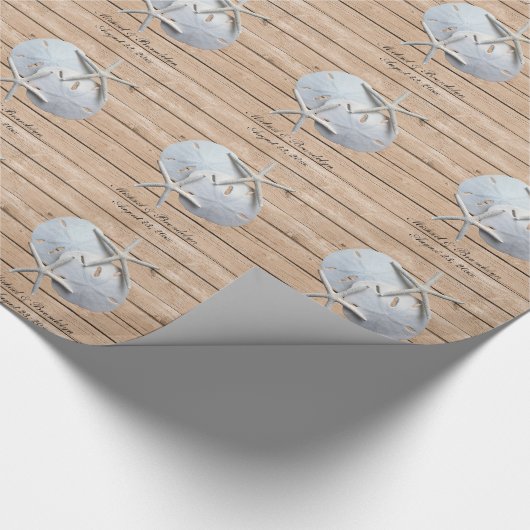 Rustic Sand Dollar Starfish Gift Wrap Cadeaupapier (Hoek)