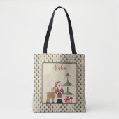 Rustic Santa and Reindeer Personalized Canvas tas (Voorkant)
