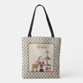 Rustic Santa and Reindeer Personalized Canvas tas (Achterkant)