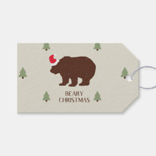 Rustic Santa Beer Forest Cabin Gift Label Cadeaulabel