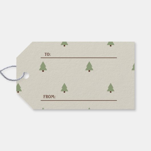 Rustic Santa Beer Forest Cabin Gift Label Cadeaulabel (Achterkant Horizontaal)