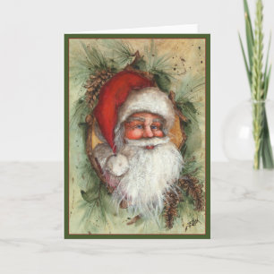 RUSTIC SANTA CLAUS FEESTDAGEN KAART
