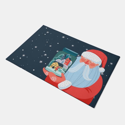 Rustic Santa Claus Mason Jar Town Deurmat (Schuin)