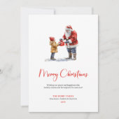 Rustic Santa Claus Traditional Merry Christmas  Feestdagenkaart (Voorkant)