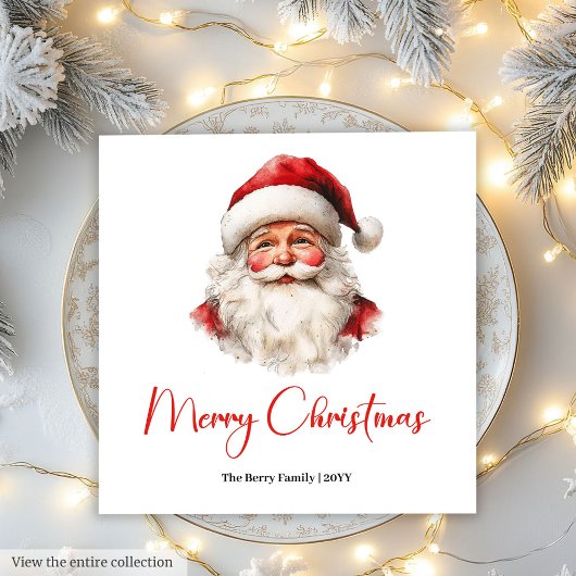 Rustic Santa Claus Traditional Red Green Dinner  Servet