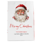 Rustic Santa Claus Traditional Red Green Gift Bag Medium Cadeauzakje (Voorkant)