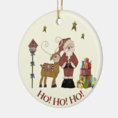 Rustic Santa, rendierscène - Vakbakkerscadeau Keramisch Ornament (Links)