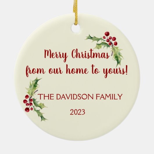 Rustic Santa, rendierscène - Vakbakkerscadeau Keramisch Ornament (Achterkant)