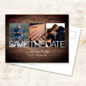 Rustic Save the Date 3-Photo Collage Wedding Briefkaart