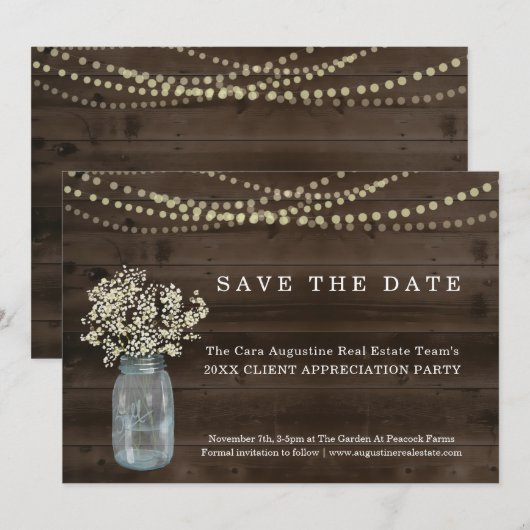 Rustic Save the Date aangekondigd Aankondiging (Voorkant / Achterkant)