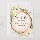Rustic Save the Date blush roze wit Kaart (Voorkant)