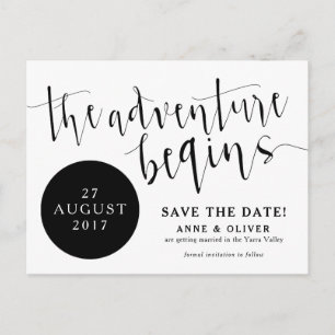 Rustic Save the Date Briefkaart Adventure Black