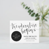 Rustic Save the Date Briefkaart Adventure Black (Staand voorkant)