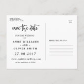 Rustic Save the Date Briefkaart Zwart (Achterkant)