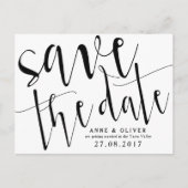 Rustic Save the Date Briefkaart Zwart (Voorkant)